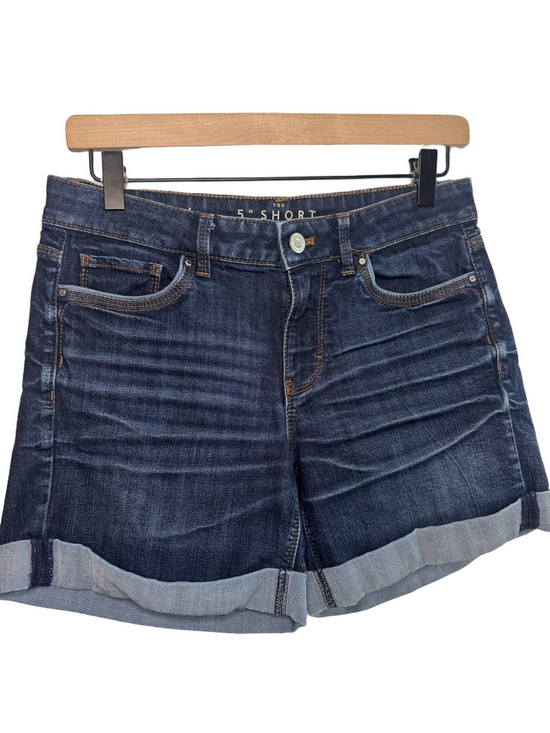 White House Black Market Pants - WHBM "The 5" Short" Cuffed Dark Wash Denim Shorts Size 4